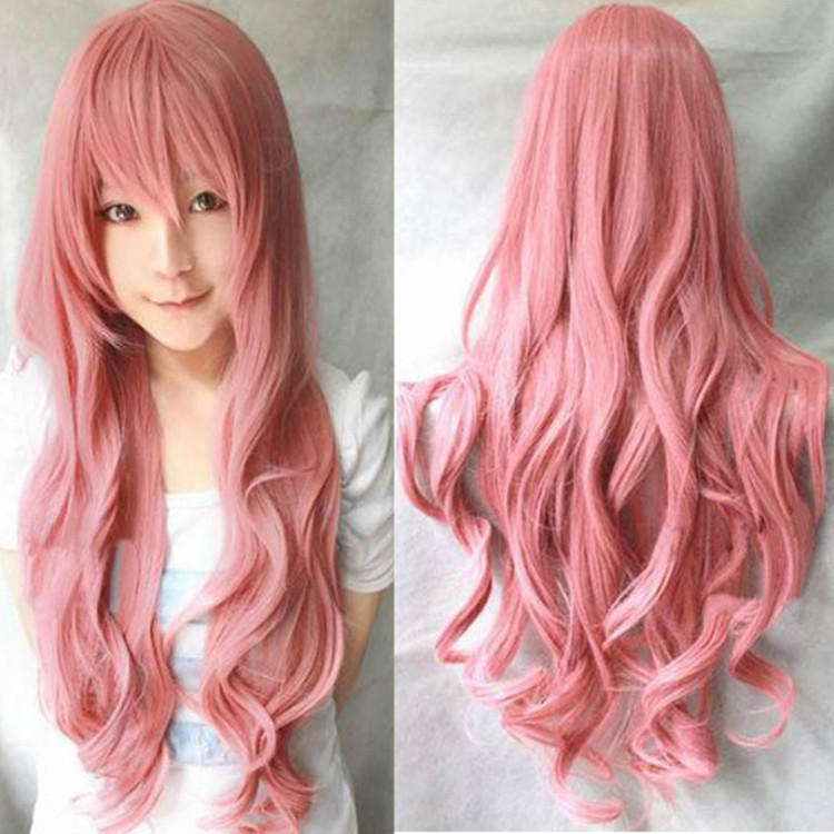 EBAY 速賣通熱賣Cos動漫假發 歐美80cm粉紅色長卷發 cosplay wig